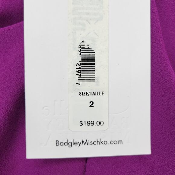 Badgley Mishka Belle Sleeveless Sheath Dress Tiered Top Purple | Size 2 - Picture 9 of 11